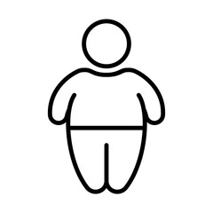 Fat Man, Obese Icon Logo Design Vector Template Illustration Sign And Symbol Pixels Perfect