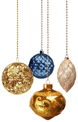 Exotic Christmas decoration balls colour variation set isolated