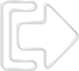 Transparent glass texture style icon arrow out