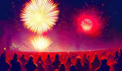 Obraz na płótnie Canvas New Year Firework