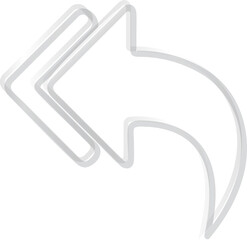 Transparent glass texture style icon turn left arrow