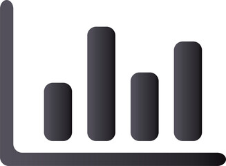 Dark gray gradient style icon diagram bar chart