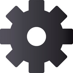 Dark gray gradient style icon gear wheel tool