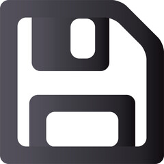 Dark gray gradient style icon save file sign