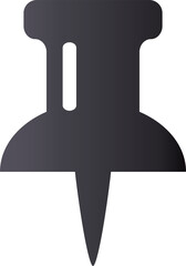 Dark gray gradient style icon pin