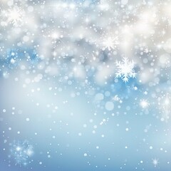 Blurry background of snowflakes with bokeh. Perfect for cards, posters and more.