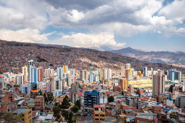 panoramic view of la paz city, bolivia