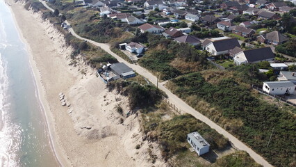 Hemsby seaside village and beach Norfolk England Aerial view