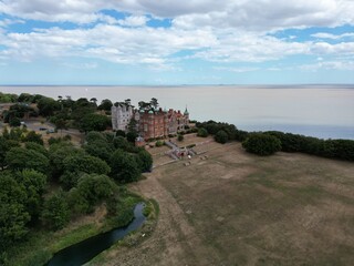 Fototapeta na wymiar Bawdsey Manor Suffolk UK drone aerial view