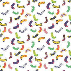 Seamless cute bright pattern with socks