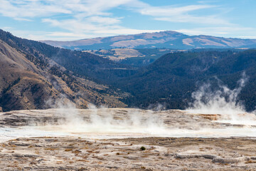 Mammoth hot springs at Yellowstone national park. USA.