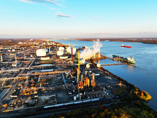 Aerial View of  Riverfront Refineries 