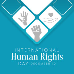 International Human Rights month is observed every year on 10 December, a time for people around the world to join together and stand up for the rights and dignity of all individuals. Vector art