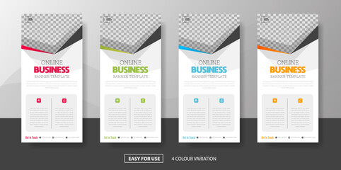 Business Set stand roll banner design template background