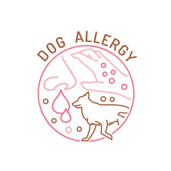 Fototapeta na wymiar Types of allergy. Allergies caused by animals. Vector illustration