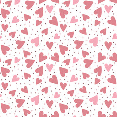 Collection of vector seamless patterns for valentine's day. Simple design. Valentine's day patterns and backgrounds. Endless texture can be used for printing onto fabric and paper, postcards - 545122778