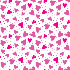 Collection of vector seamless patterns for valentine's day. Simple design. Valentine's day patterns and backgrounds. Endless texture can be used for printing onto fabric and paper, postcards - 545122783