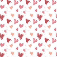 Collection of vector seamless patterns for valentine's day. Simple design. Valentine's day patterns and backgrounds. Endless texture can be used for printing onto fabric and paper, postcards - 545122937