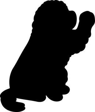 recommend clip art: Simple and adorable Newfoundland dog Silhouette waving hand