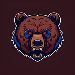 Savage and powerful bear face. Suitable for logo, mascot etc. 