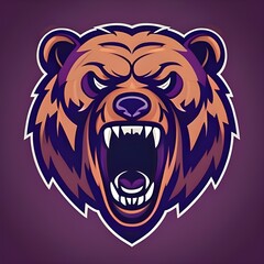 Savage and powerful bear face. Suitable for logo, mascot etc. 