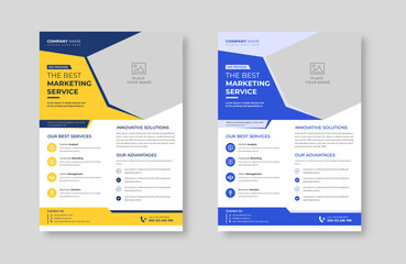 Creative corporate trendy unique business professional marketing agency modern simple leaflet flyer design for attractive business poster layout, business minimal abstract advertising vector template.