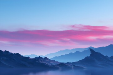 Fototapeta na wymiar Scenic view of mountains against sky during sunrise 