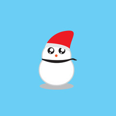 snowman with red hat and scarf.