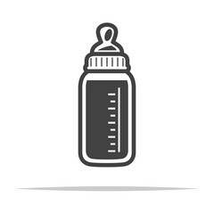 Baby milk bottle icon transparent vector isolated