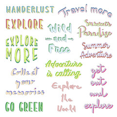 Travel life style hand lettering inspiration quotes