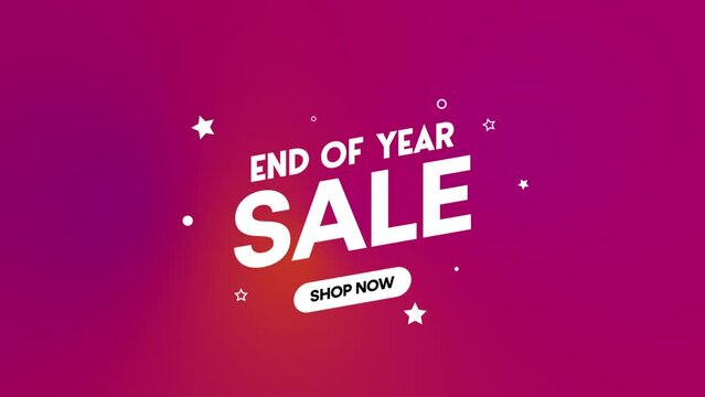 End of year sale design. Modern hipster motion graphic kinetic typography. Video animation about promotion store or brand.
