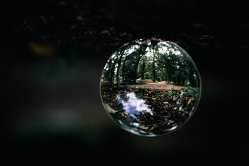 sphere on black background