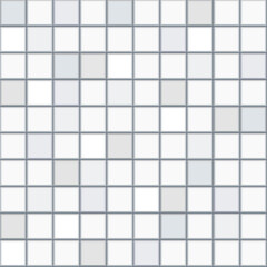 Gray ceramic square tiles seamless pattern. Home interior, bathroom and kitchen wall and floor texture. Vector white glossy brick wall background