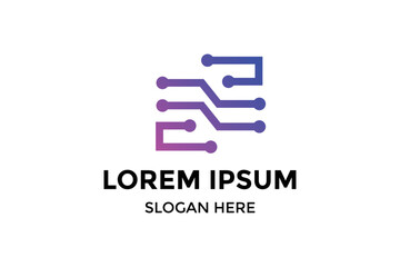 Fototapeta premium modern style technology design logo