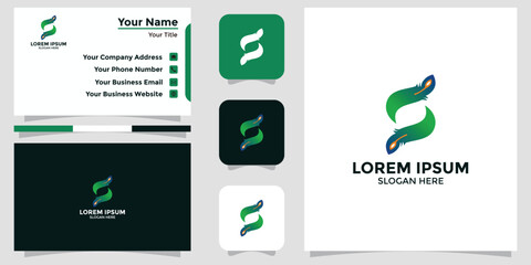 letter S design logo and business card