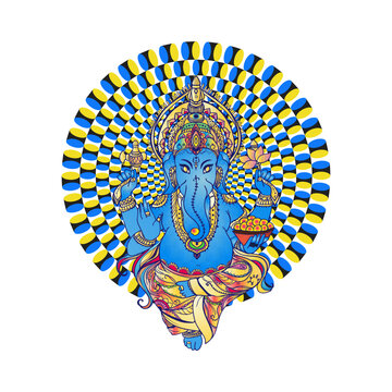 lord Ganesh image. God with elephant head. vector Illustration