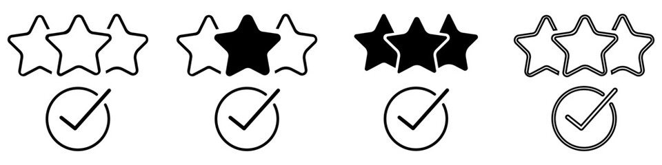 Checkmark icon vector set. confirm terms illustration sign collection. approve symbol. ok logo. approve mark.