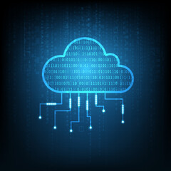 Vector cloud concept. Data network online strage hi tech technology background.