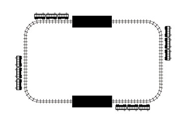 電車の環状線の路線図のコンセプト