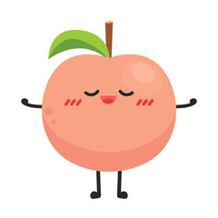 Peach character. peach on white background. wallpaper.