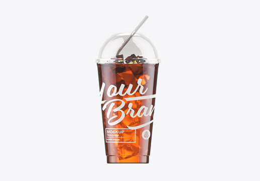 Plastic Cup with Soda  Mockup