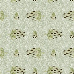 Green marl strawberry vintage seamless pattern. Cottagecore linen retro summer fruit wallpaper. Whimsical sweet healthy berry background. 