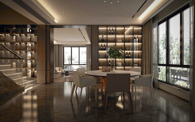 3d render of living room