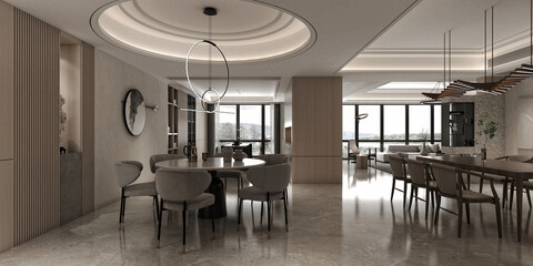 3d render of living room