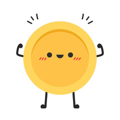 Coin character design. Glad coin. wallpaper. Coin masot vector.