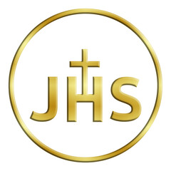 Pegatina transparente de JHS con cruz