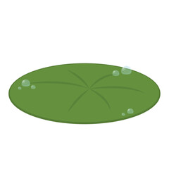 Drop of water on Lily pad. Lily pad vector. wallpaper. free space for text. © Supakorn
