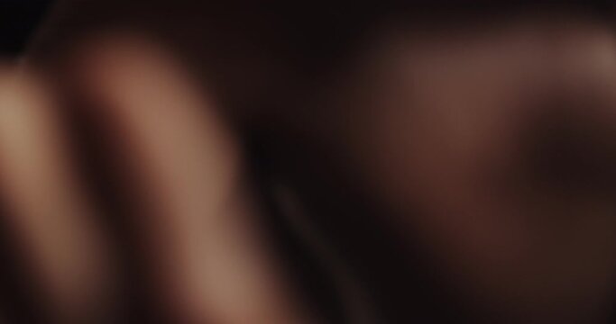 Well build guy trying his boxing skills, selective focus