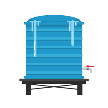 Water tank leak. water tank vector. free space for text. copy space.