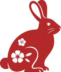 Chinese traditional rabbit. Flat vector illustration. © Aigul